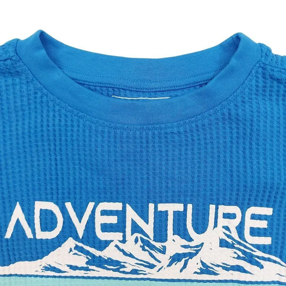Simply Styled Pullover Top Boys Medium 10/12 Blue Long Sleeve Crew Neck Cotton